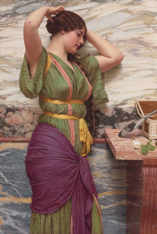 John William Godward A Fair Reflection oil painting image